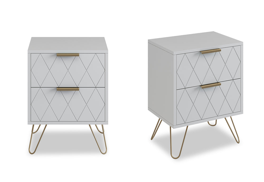 Ally 2 Drawer Bedside (Set of 2)